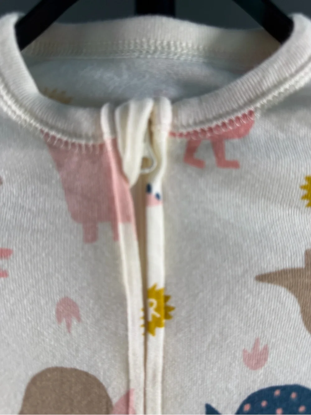 Old Navy 3T Pink Dinosaur Roar Zip One Piece Pajamas